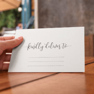 Kindly Deliver to Script Wedding Return Address Envelope