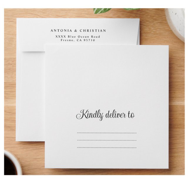 Kindly Deliver to Script Wedding Return Address Envelope (Creator Uploaded)