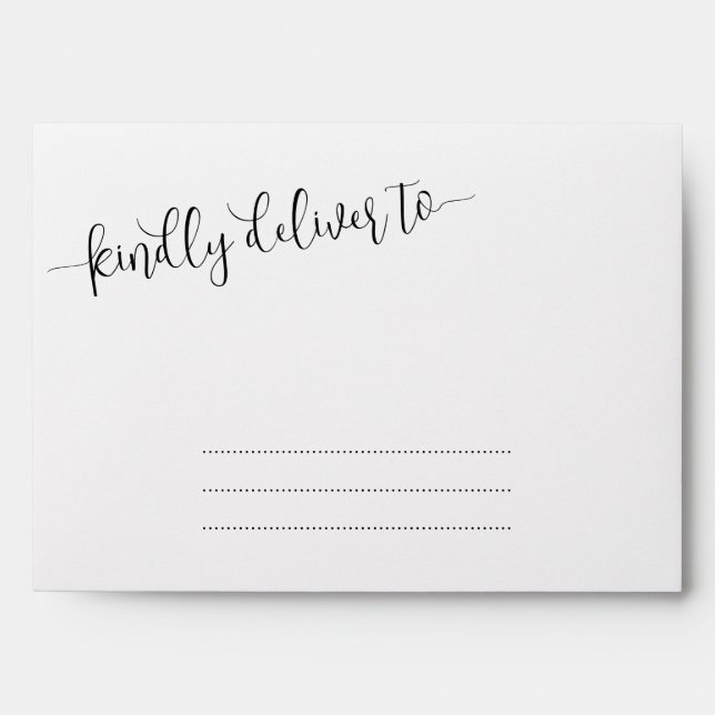 Kindly Deliver to Script Wedding Return Address Envelope (Front)