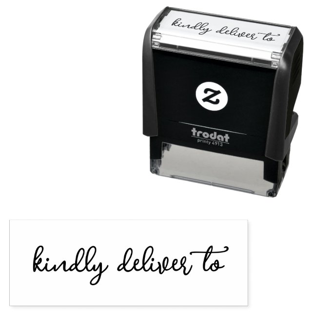 Kindly Deliver To Script Word Art Rubber Stamp (In Situ)