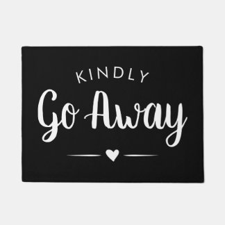 Kindly Go Away Calligraphy - Introvert Funny Doormat