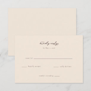 Kindly Reply Elegant Gray Serif RSVP Card