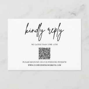 Kindly Reply Minimalist Wedding RSVP Enclosure Car Card