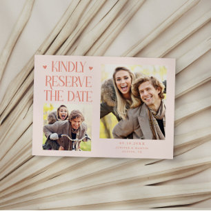 Kindly Reserve 2-Photo Peach Wedding Save The Date