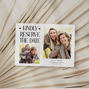 Kindly Reserve 2-Photo White Wedding Save The Date