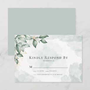 Kindly Respond Eucalyptus Greenery Wedding RSVP C Card