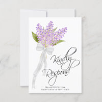 Kindly Respond Watercolor Lilacs Bouquet Wedding