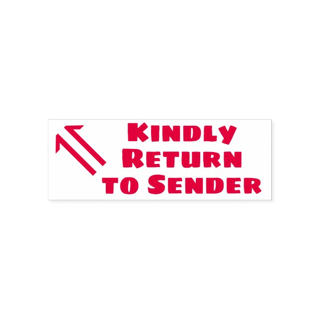 "Kindly Return to Sender" & Arrow Rubber Stamp (Design)