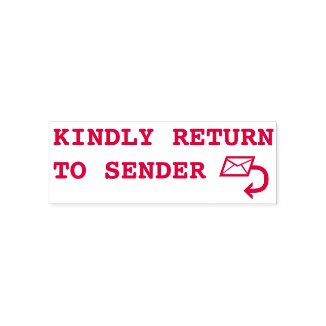 "KINDLY RETURN TO SENDER" Rubber Stamp (Design)