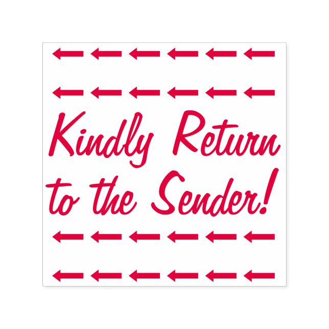 "Kindly Return to the Sender!" Rubber Stamp (Design)