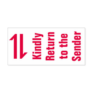 "Kindly Return to the Sender" Rubber Stamp
