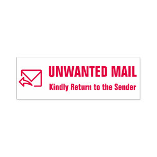 "Kindly Return to the Sender" "UNWANTED MAIL" Self Self-inking Stamp