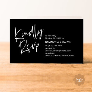 Kindly RSVP Modern Minimalist Wedding Invitation