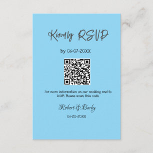 kindly wedding RSVP scan QR code simple modern Enclosure Card