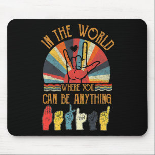 Kindness Autism Awareness Month Asl Vintage Mouse Pad