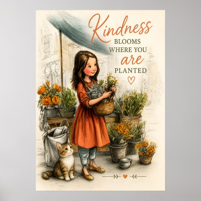 Kindness Blooms Gently Daily Poster (Front)