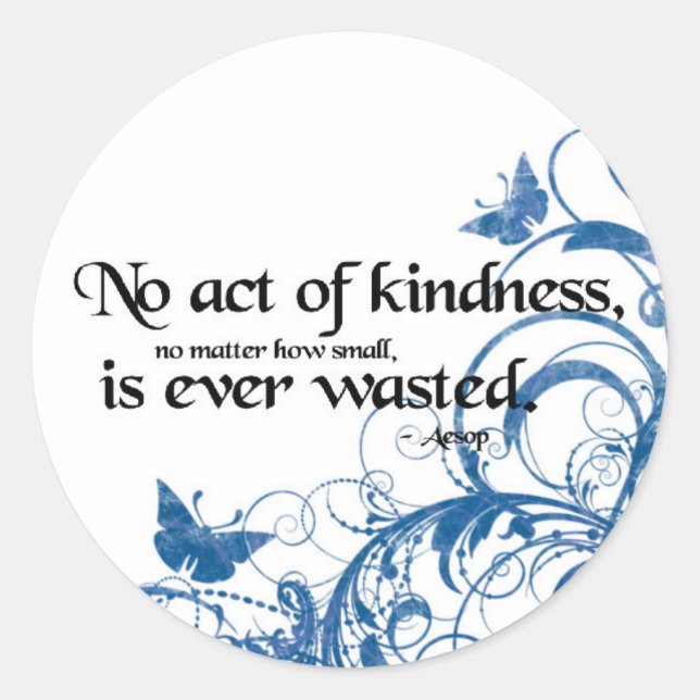 kindness butterfly swirl classic round sticker (Front)