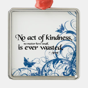 kindness butterfly swirl metal ornament