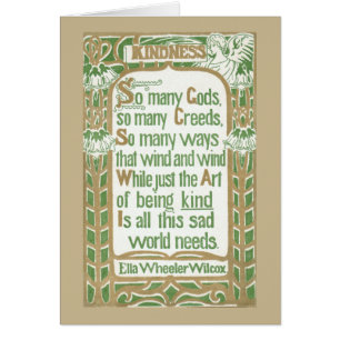Kindness by Ella Wheeler Wilcox - tan border