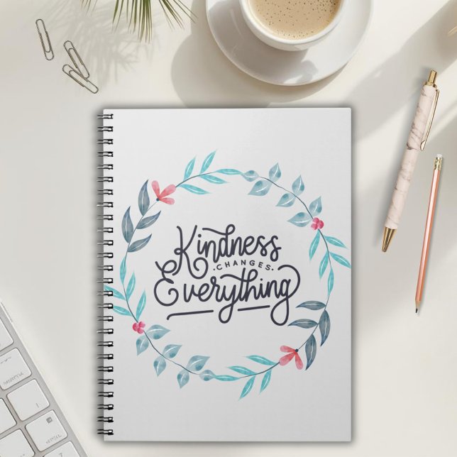Kindness Changes Everything Floral Grey Notebook (Creator Uploaded)