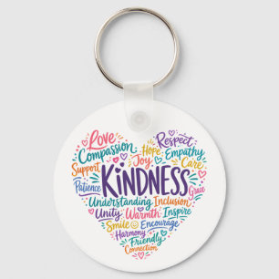 Kindness compassion empathy and respect keychain