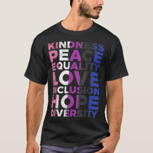 Kindness Equality Love LGBTQ Genderfluid Flag NonB T-Shirt