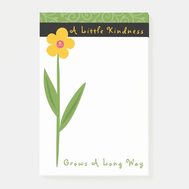 Kindness Grows Flowers Inspirational 4 X 6 Post-it Notes (Front)