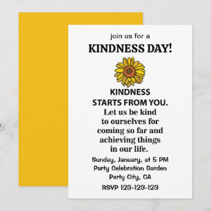 Kindness Inspirational Quote Sunflower Kindness Invitation