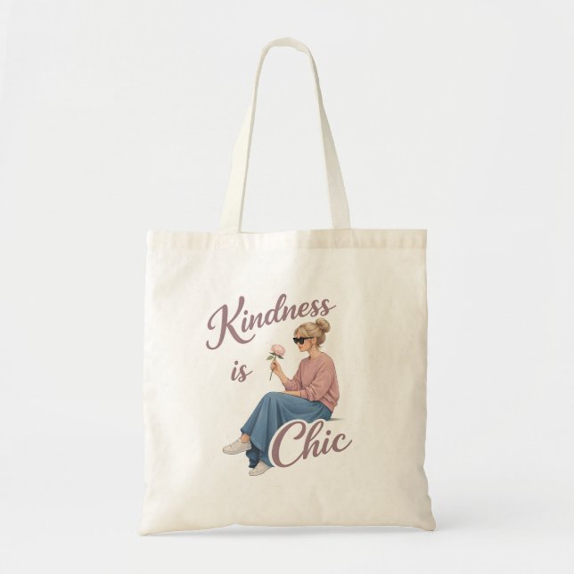 Kindness is Chic Girl Tote Bag (Front)