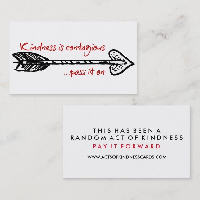 Kindness Is Contagious Random Acts Challenge Business Card (Front/Back)