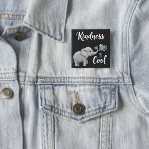 Kindness Is Cool Elephant 2 Inch Square Button