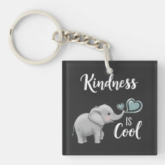 Kindness Is Cool Elephant Keychain