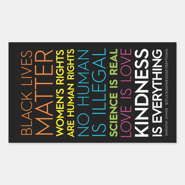 Kindness Is Everything Colour Rectangle Sticker (Front)