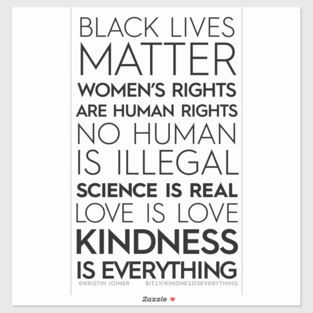 Kindness Is Everything Vinyl Stickers (Sheet)