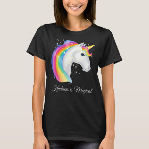 Kindness is Magical Pretty Rainbow Unicorn Tee for
