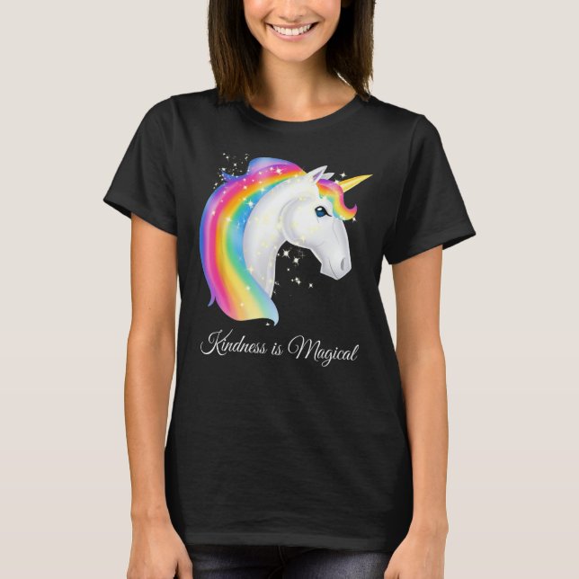 Kindness is Magical Pretty Rainbow Unicorn Tee for (Front)