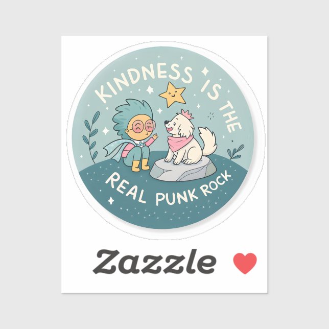 Kindness is the Real Punk Rock Vinyl Sticker — Cut (Sheet)