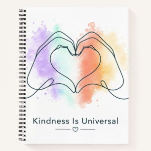 Kindness Is Universal Pride Heart Design Notebook