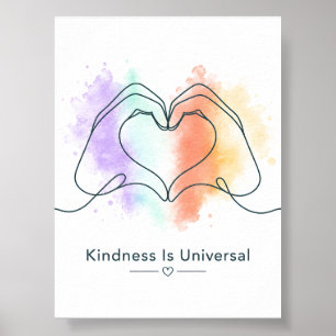 Kindness Is Universal Pride Heart Design Poster