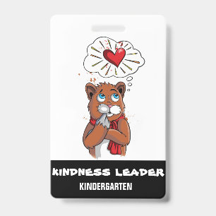 Kindness Leader Tag Pass Badge Kindergarten