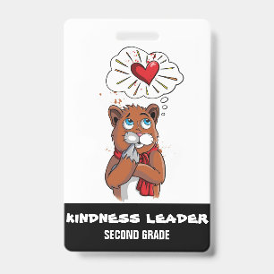 Kindness Leader Tag Pass Badge Second Grade Class