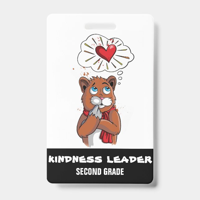 Kindness Leader Tag Pass Badge Second Grade Class (Front)