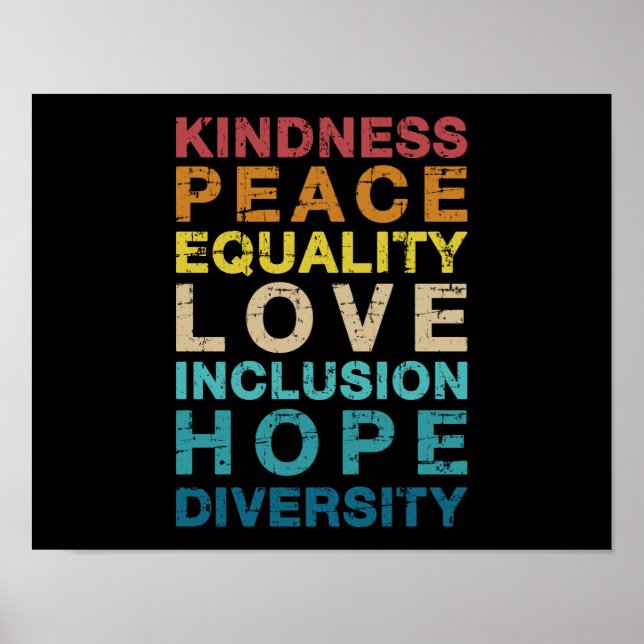 Kindness love diversity vintage LGBT pride Poster (Front)