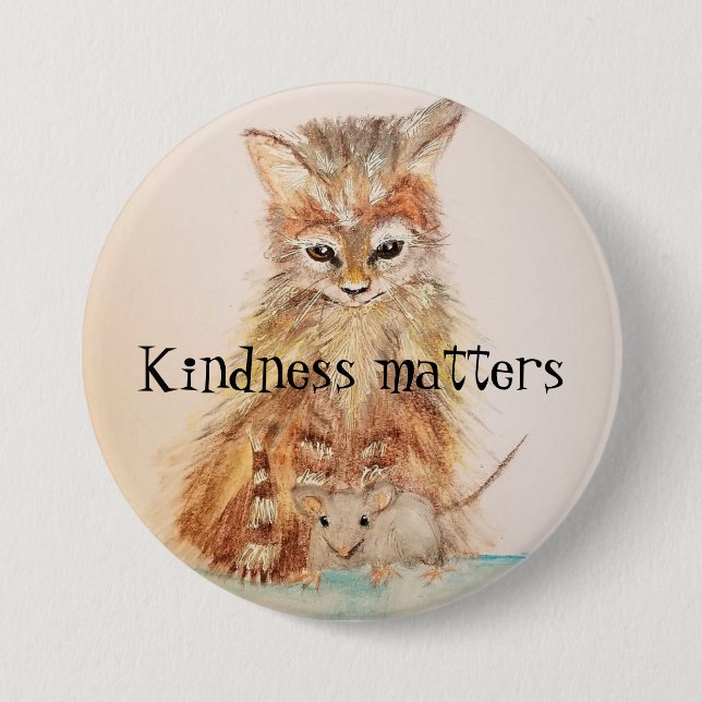 Kindness matters 3 inch round button (Front)