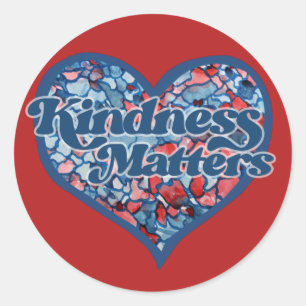 Kindness Matters heart Classic Round Sticker