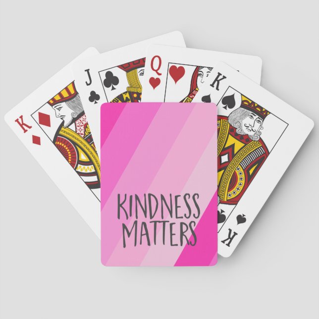 Kindness Matters, Modern Feminine Girly Pink  Playing Cards (Back)