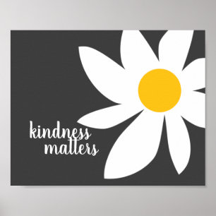 kindness matters quote modern flower design poster