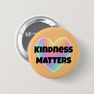 Kindness Matters Rainbow Heart Button
