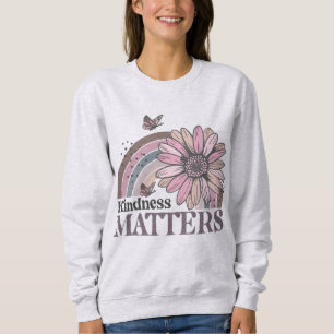 Kindness Matters Retro Butterfly Boho Rainbow Sweatshirt