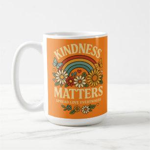 Kindness Matters Retro Rainbow Art Coffee Mug